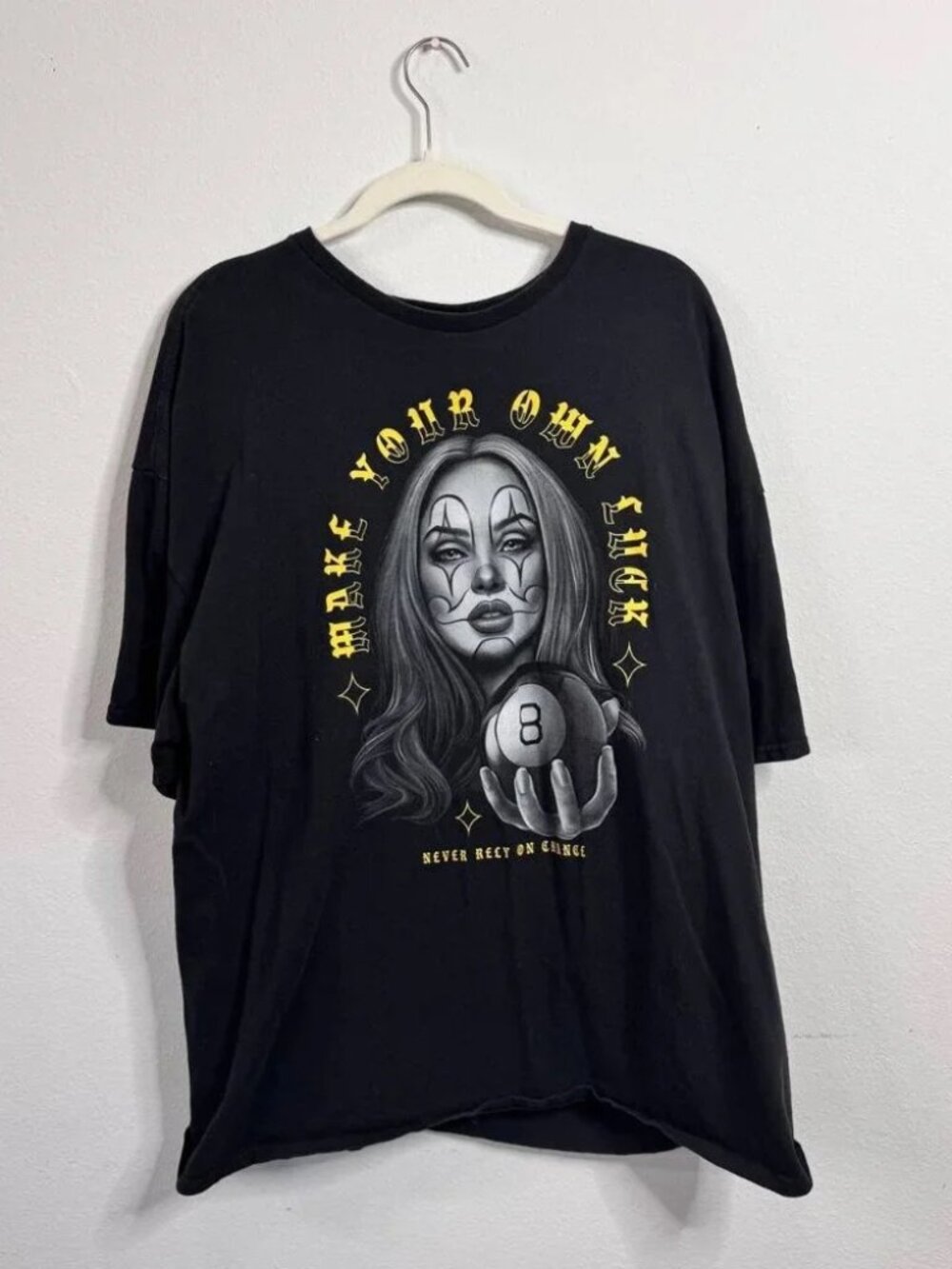 DOM Make Your Own Luck Never Rely on Chance Graphic Tee Black 100% Cotton 3XL